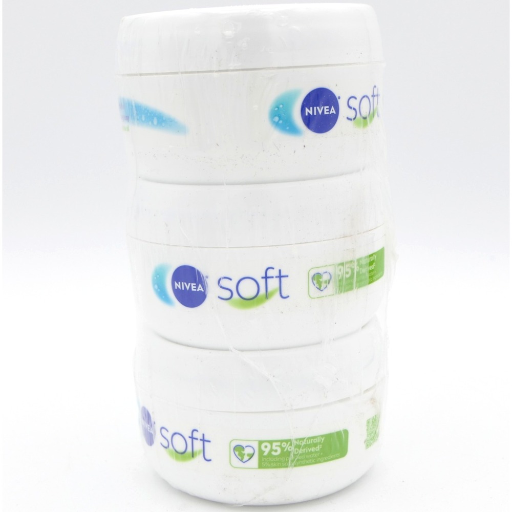Nivea Soft Refreshing Moisturizing Cream For Face, Body & Hands 3 Pack 6.8 oz Ea